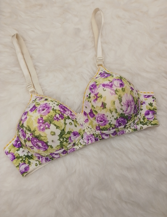 Floral Print Padded Bra – Elegant Everyday Lingerie | BelleNisa