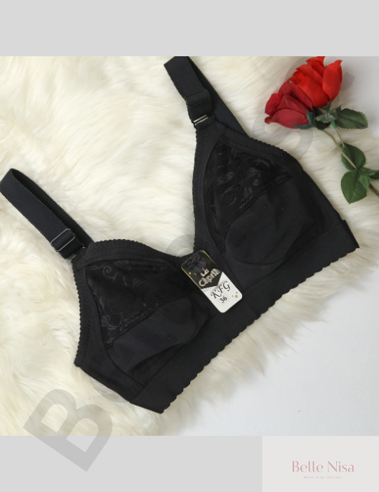 BelleNisa Wireless Lace Bra – Comfortable Non-Padded Bra for Everyday Wear