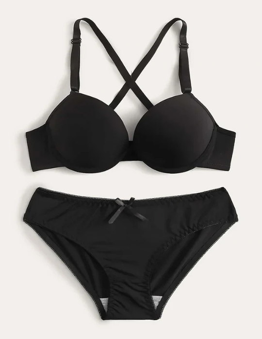 Comfortable Solid Color Bra and Underwear Set – Stylish Intimates for Women-2122