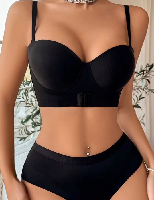 Strapless Anti-Slip Bra and Panty Set – Padded and Wired Lingerie for Women 2596