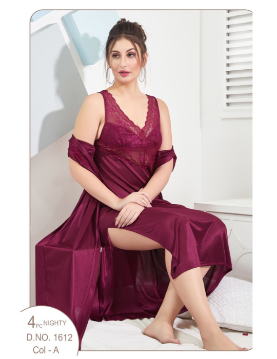 Luxurious Indian Silk Nightwear – Free Size Fit