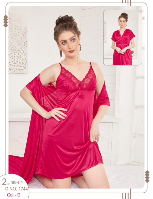 Elegant Silky Nights – Indian Silk Nightwear, Free Size