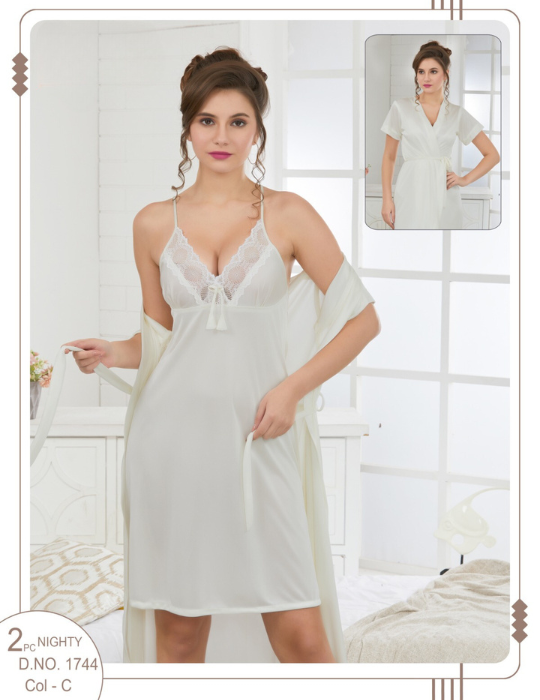 Elegant Silky Nights – Indian Silk Nightwear, Free Size