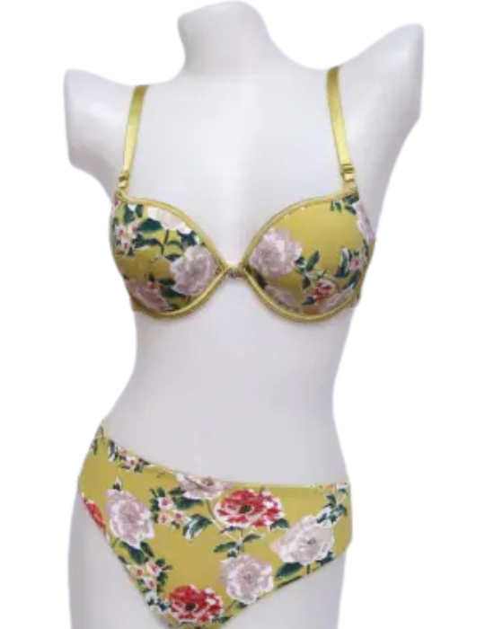 Floral Printed Push-Up Bra Penty Set