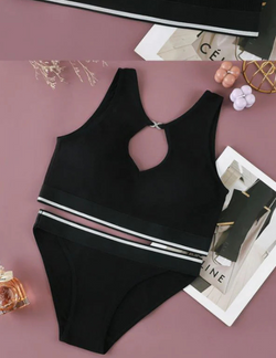 Two-Piece Seamless Cotton Lingerie Set – Padded Bra & Hipster Briefs-5824
