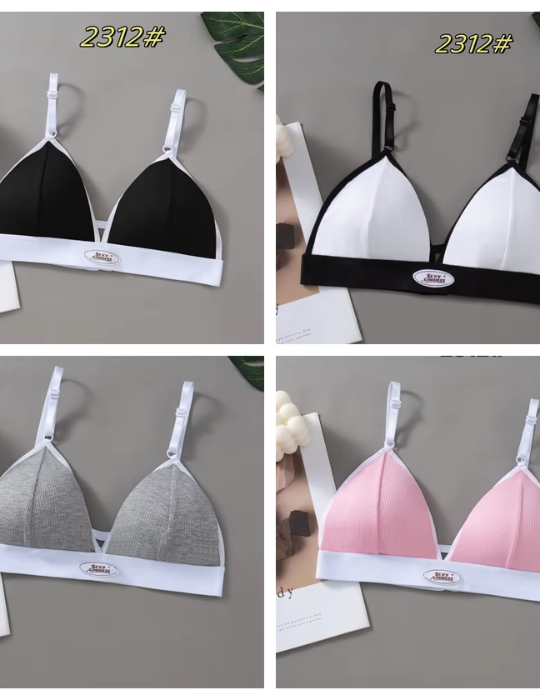 Breathable Cotton Bra & Briefs Set – Removable Pads for a Perfect Fit-2312