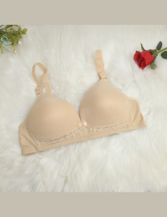 Floral Nursing Bra – Wireless, Push-Up, Front Closure Maternity Bra for Comfort & Support