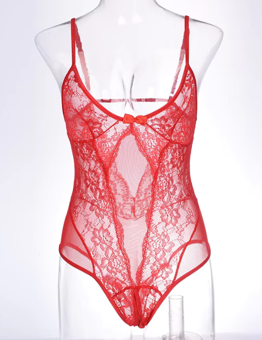 Lace Bodysuit – Women’s Sheer Floral Lingerie