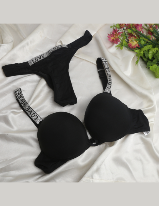 Love Secret Front-Open Padded Bra & Thong Panty Set – Wired, Sexy Lingerie