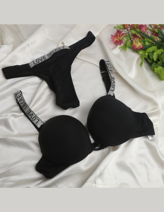 Love Secret Front-Open Padded Bra & Thong Panty Set – Wired,  Lingerie