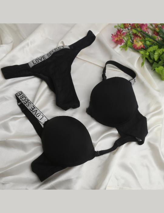 Love Secret Front-Open Padded Bra & Thong Panty Set – Wired, Sexy Lingerie