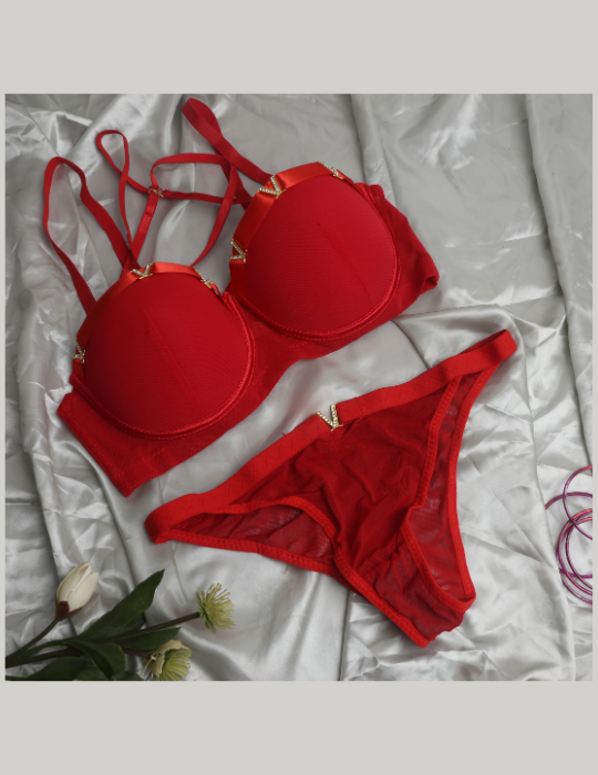 V Pearls Soft Thin Pad Bra Set for Women – Elegant & Comfortable Lingerie in Pakistan