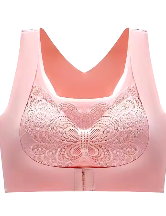 Peacock Style Butterfly Design Front Open Padded Bra – Elegant & Comfortable