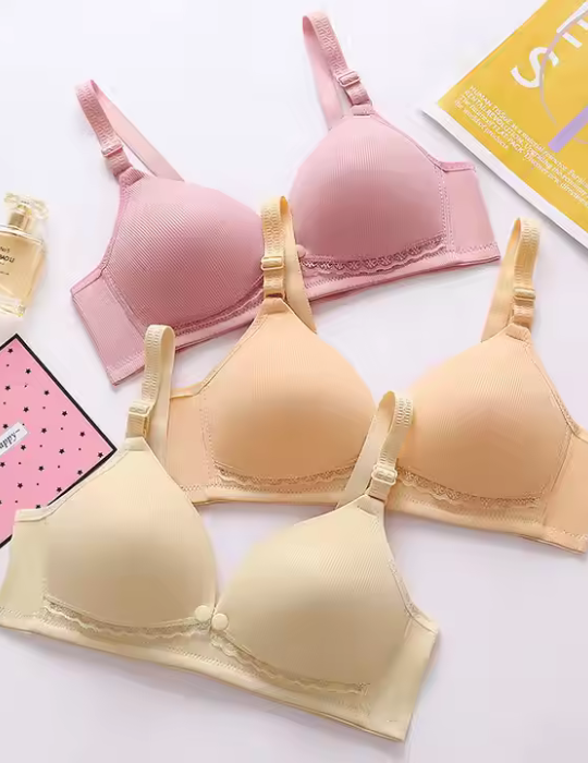 Pack Of 3 Women’s Front-Open Wireless Maternity & Nursing Bra – Soft & Breathable
