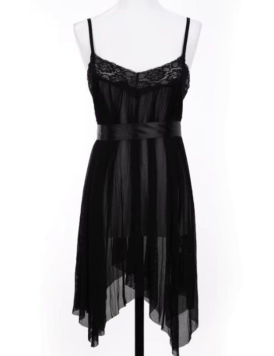 Silky Occident Mesh Lingerie Nightdress for Women – Sexy Perspective Design