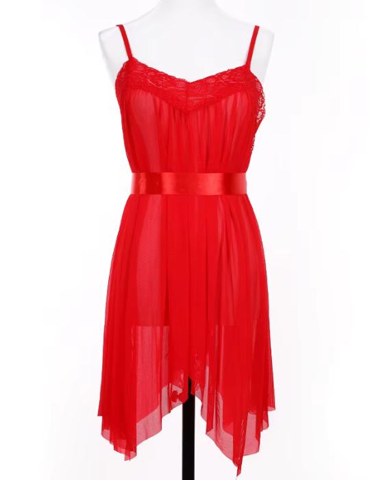 Silky Occident Mesh Lingerie Nightdress for Women – Sexy Perspective Design