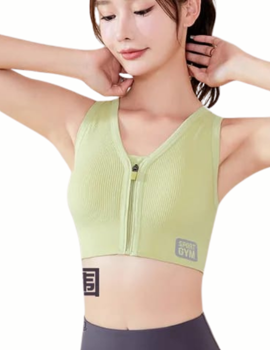 Padded High-Impact Yoga Top – Zip Front Crop Tank for Women | BelleNisa