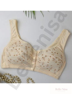 BelleNisa Floral Front-Closure Bra – Comfortable Everyday Cotton Braa