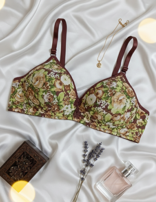 Floral Print Padded Bra – Elegant Everyday Lingerie | BelleNisa