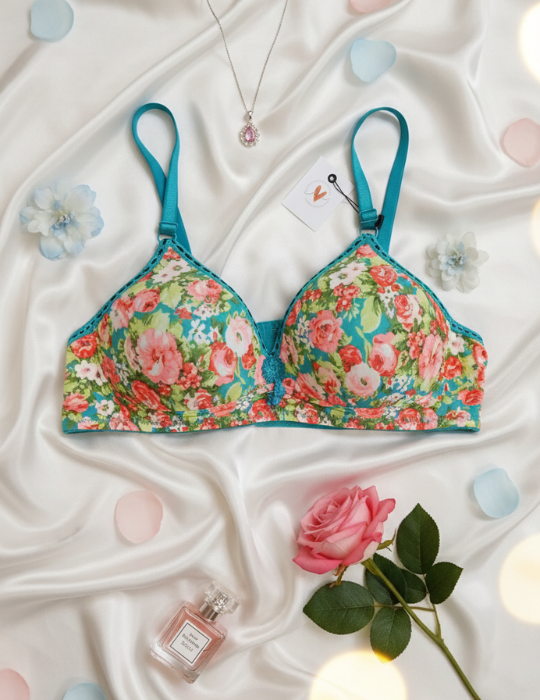 Floral Print Padded Bra – Elegant Everyday Lingerie | BelleNisa