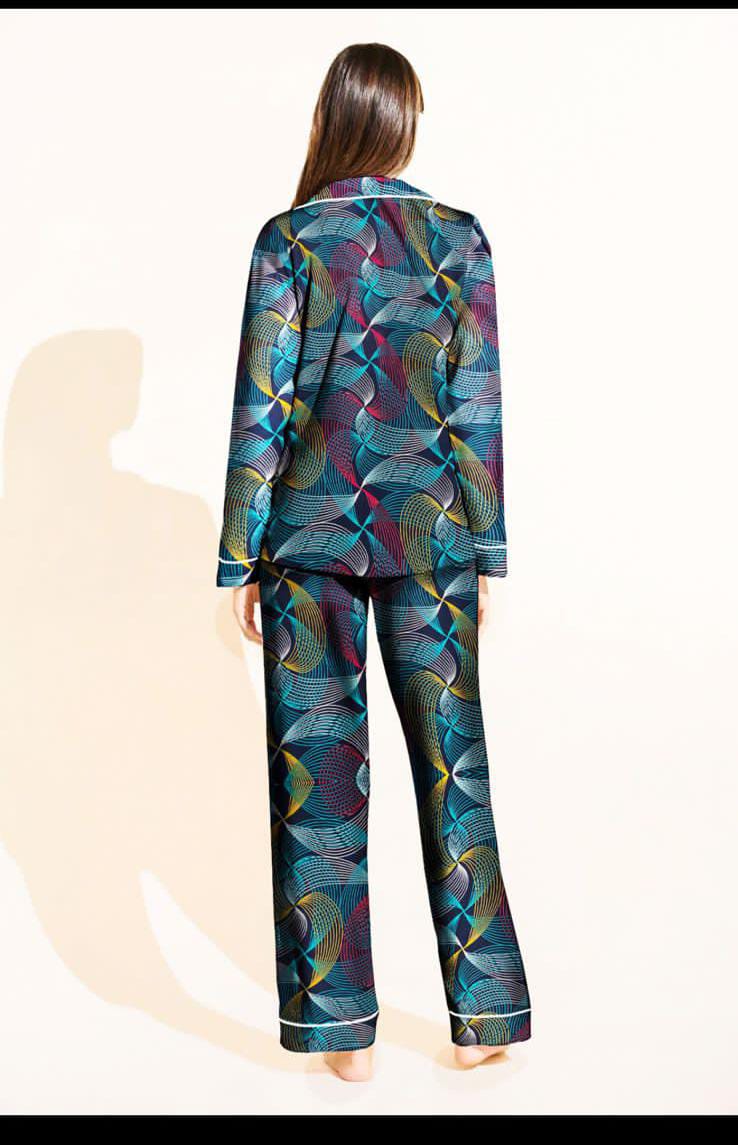 Multi-Print Linen Pajama Set – Soft & Stylish Nightwear for Women | BelleNisa