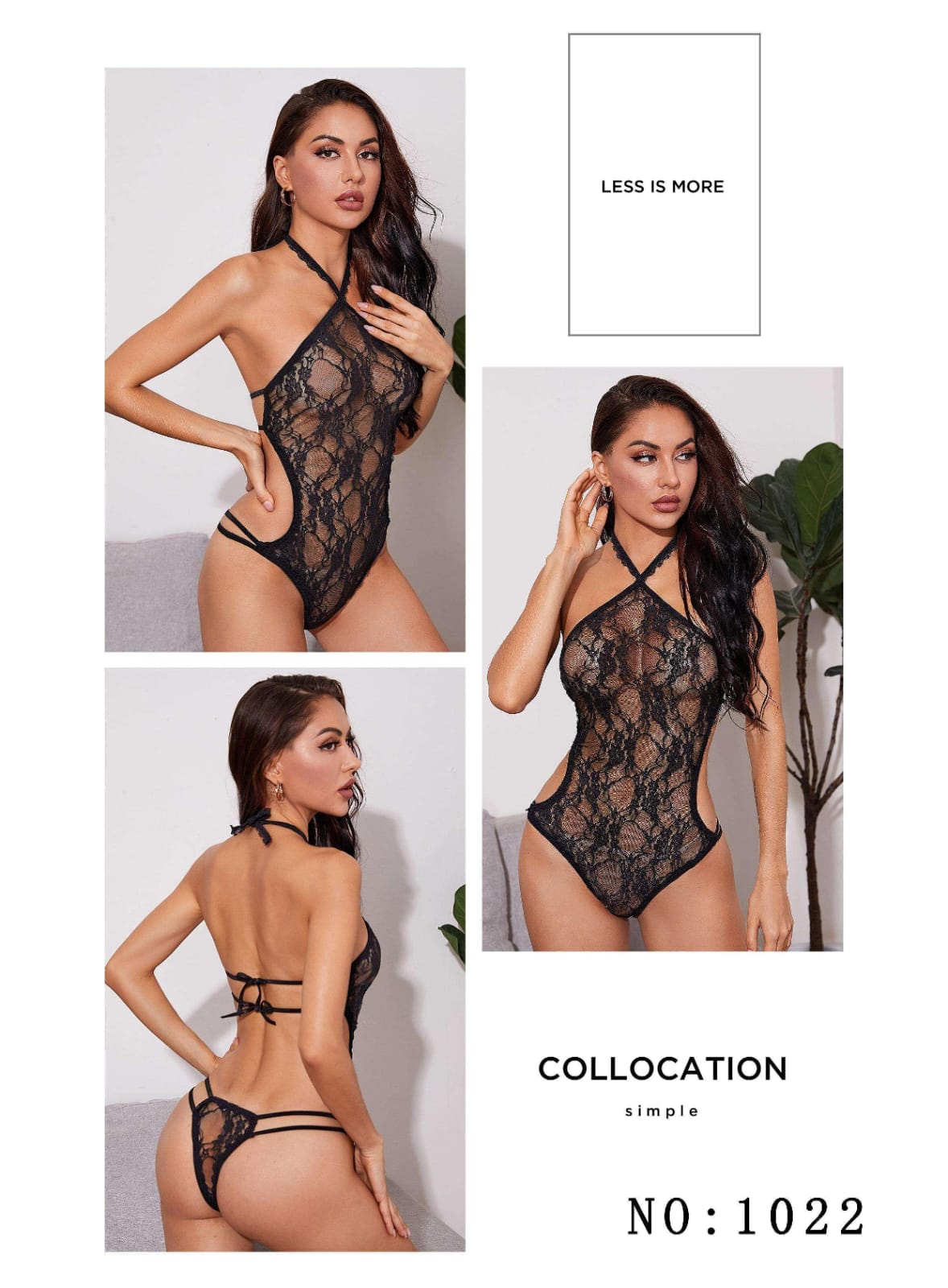 Lace V-Neck Backless Babydoll – Sexy & Elegant Lingerie for Women | BelleNisa