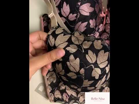 Elegant Padded Leaf Lace Bra & Panty Set – Colorful & Feminine